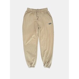 MACKAGE Presley Unisex Fleece Sweatpants Camel Tan Size M Joggers Logo Flaw